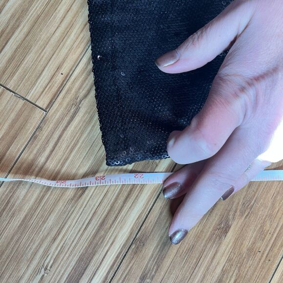 Free People Jumpsuit Womens XS New Years Black Tie Shiny Sequined Pantsuit - Picture 14 of 16